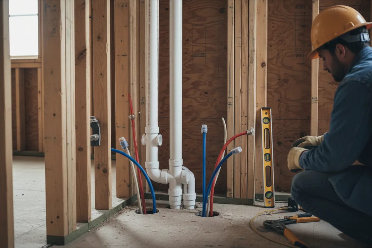 Drain and supply rough-in during Toilet Repair and Installation in Ridgely